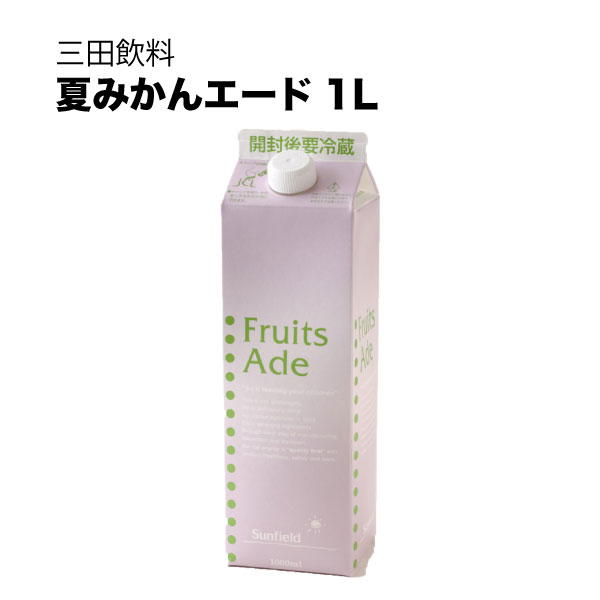 三田飲料 夏みかんエード 紙パック 1000ml × 送料無料 12本 本州のみ ケース販売