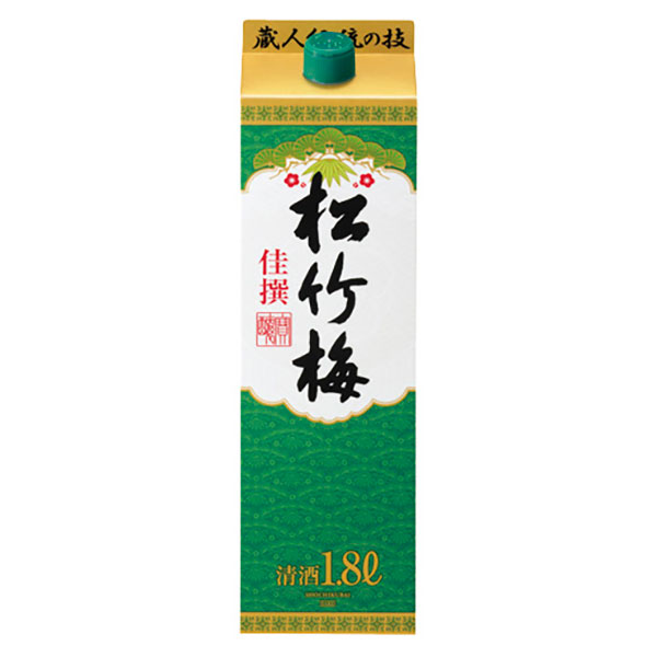 佳撰 松竹梅 サケパック 15度 [紙パック] 1.8L 1800ml × 6本 [ケース販売]送料無料(本州のみ)[宝酒造 Takara タカラ 日本酒 清酒 日本 京都府]ギフト プレゼント 贈り物 お祝い 内祝い お返し 誕生日プレゼント 父の日 敬老の日