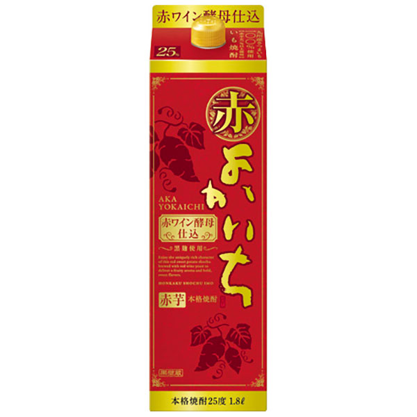 最大92％オフ！ 本格焼酎 赤よかいち 芋 赤ワイン酵母仕込 25度 紙パック 1.8L 1800ml × 6本 ケース販売 宝酒造 日本 宮崎県  fucoa.cl