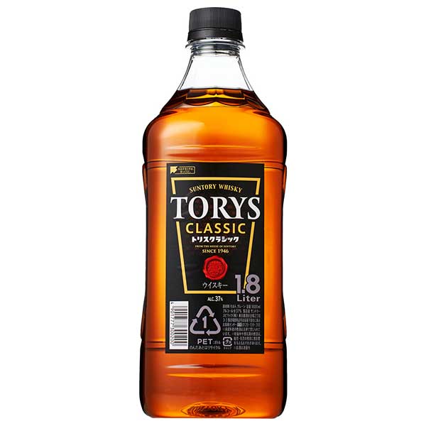トリス クラシック 37度 [PET] 1.8L 1800ml × 6本[ケース販売][ウイスキー 37度 日本 サントリー]ギフト プレゼント 贈り物 お祝い 内祝い お返し 誕生日プレゼント 父の日 敬老の日