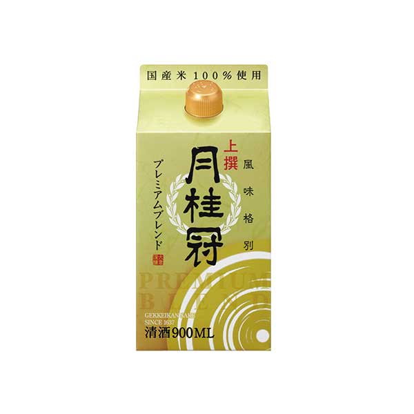月桂冠 上撰さけ プレミアムブレンド [パック] 900ml &times; 12本[2ケース販売] 送料無料(本州のみ)[月桂冠 日本 清酒 日本酒 15度 中口 普通]ギフト プレゼント 贈り物 お祝い 内祝い お返し 誕生日プレゼント 父の日 敬老の日｜ハードリカー2号店　店