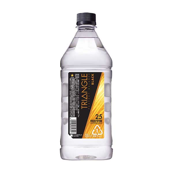 サッポロ トライアングル ブラック 25度 [PET] 1.8L 1800ml × 6本[ケース販売] 送料無料(本州のみ) [サッポロビール 甲類焼酎 日本 N287]ギフト プレゼント 贈り物 お祝い 内祝い お返し 誕生日プレゼント 父の日 敬老の日