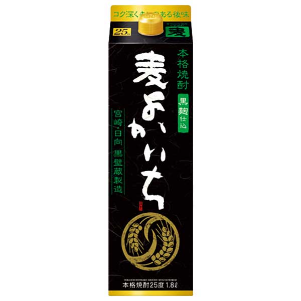 本格焼酎 黒よかいち 麦 25度 [紙パック] 1.8L 1800ml × 6本 [ケース販売][宝酒造 Takara タカラ 芋焼酎 いも焼酎 乙類 日本 宮崎県]ギフト プレゼント 贈り物 お祝い 内祝い お返し 誕生日プレゼント 父の日 敬老の日
