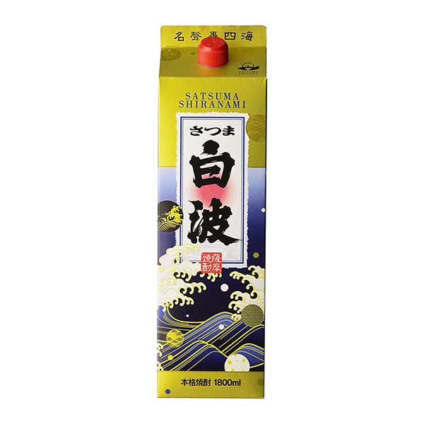 さつま白波 芋 25度 [パック] 1.8L 1800ml &times; 6本 [ケース販売] [薩摩酒造 芋焼酎 いも焼酎 乙類 日本 鹿児島県]ギフト プレゼント 贈り物 お祝い 内祝い お返し 誕生日プレゼント 父の日 敬老の日｜ハードリカー2号店　店