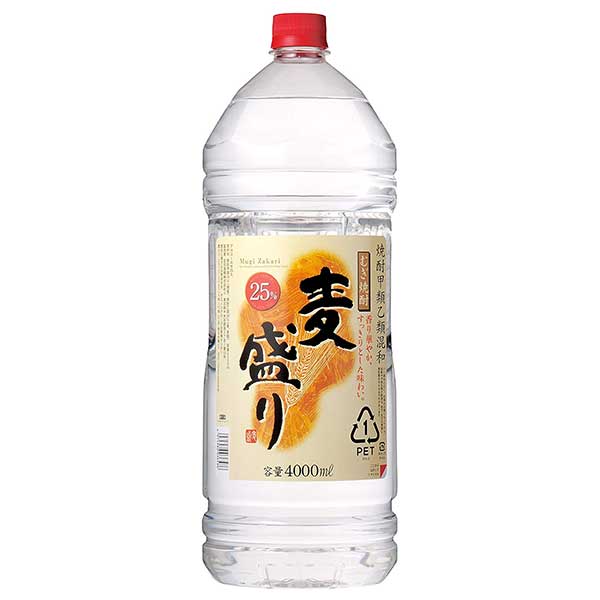 合同 麦盛り 25度 [PET] 4L 4000ml &times; 4本[ケース販売][合同酒精 オノエン 麦焼酎 むぎ焼酎 焼酎甲類乙類混和 日本 103658]ギフト プレゼント 贈り物 お祝い 内祝い お返し 誕生日プレゼント 父の日 敬老の日｜ハードリカー2号店　店
