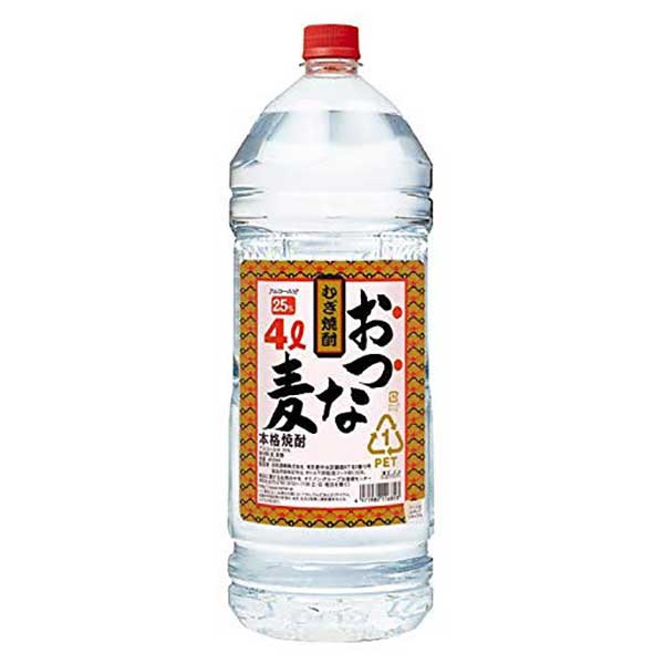 合同 本格むぎ焼酎 おつな麦 25度 [PET] 4L 4000ml &times; 4本[ケース販売][合同酒精 オノエン 麦焼酎 むぎ焼酎 乙類 日本 102949]ギフト プレゼント 贈り物 お祝い 内祝い お返し 誕生日プレゼント 父の日 敬老の日｜ハードリカー2号店　店
