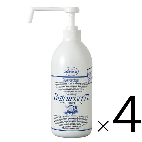 ドーバー パストリーゼ77 ポンプ 800ml×4本[セット販売] 送料無料(本州のみ)[北海道・沖縄お届け不可] アルコール消毒液 ポンプ 防菌 消臭 ウィルス 掃除 除菌 抗菌 pasteuriser77 [ドーバー洋酒]ギフト プレゼント 贈り物 お祝い
