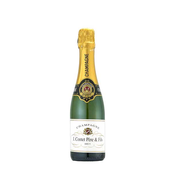 シャンパーニュ Ｊ．コンテ ペール＆フィス ブリュット ハーフ 375ml &times; 6本[ケース販売] 送料無料(本州のみ) [スマイル フランス 白シャンパン 辛口 614692]ギフト プレゼント 贈り物 お祝い 内祝い お返し 誕生日プレゼント 父の日 敬老の日｜ハードリカー2号店　店