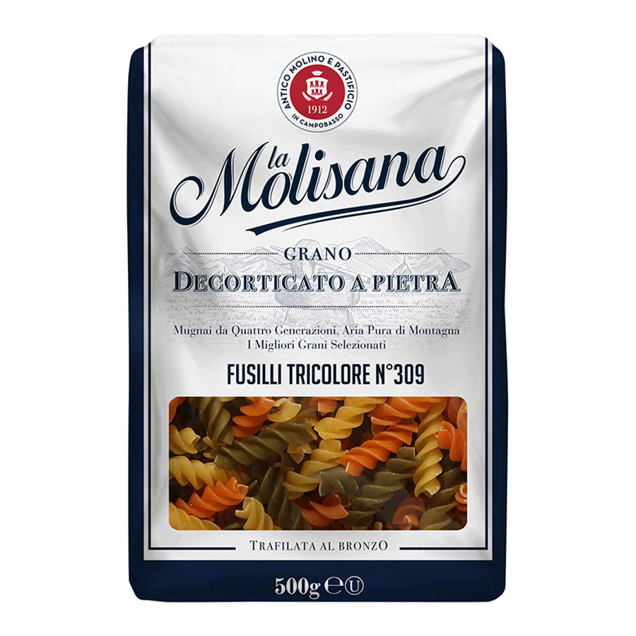 ラ モリサーナ フジッリ トリコローレ No.309 500g x 24個[ケース販売] 送料無料(本州のみ) [モンテ イタリア パスタ 35118]ギフト プレゼント 贈り物 お祝い 内祝い お返し 誕生日プレゼント 父の日 敬老の日