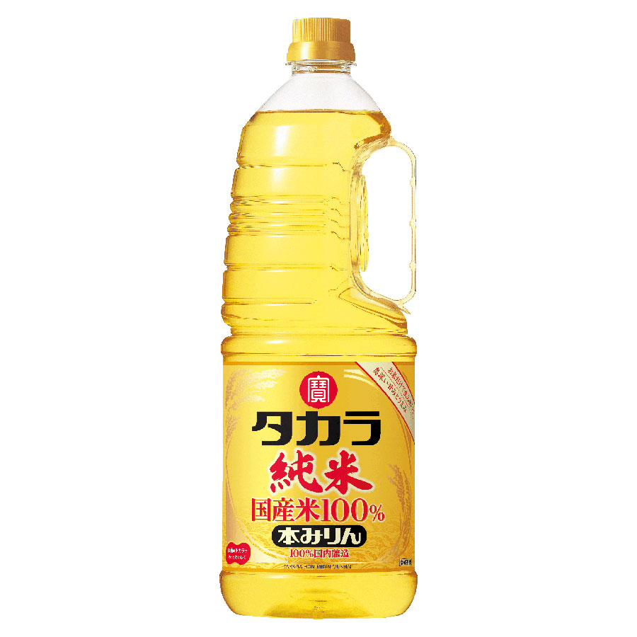 タカラ 本みりん 純米  国産米100% [PET] 1.8L 1800ml x 6本[ケース販売] [宝酒造 調味料 本みりん 日本 11470]