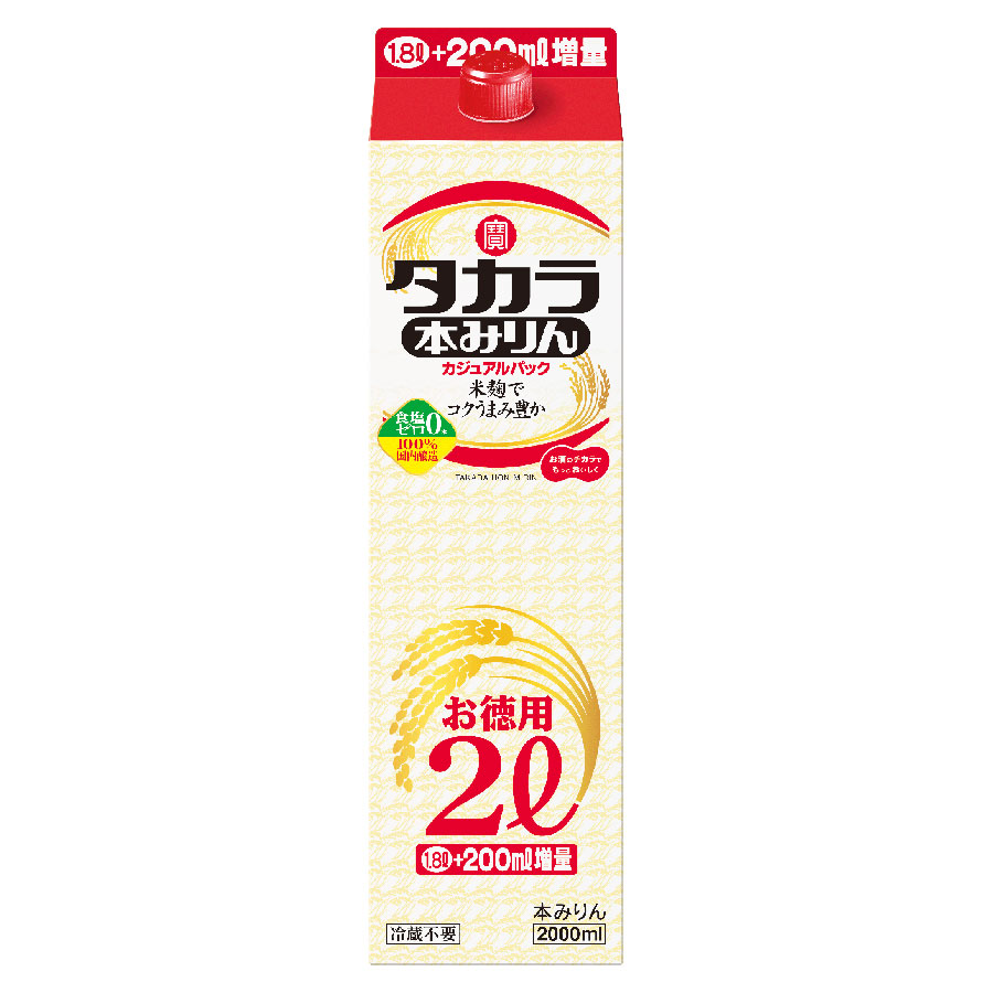 タカラ 本みりん カジュアルパック [紙パック] 2L 2000ml x 6本[ケース販売] [宝酒造 調味料 本みりん 日本 11405]