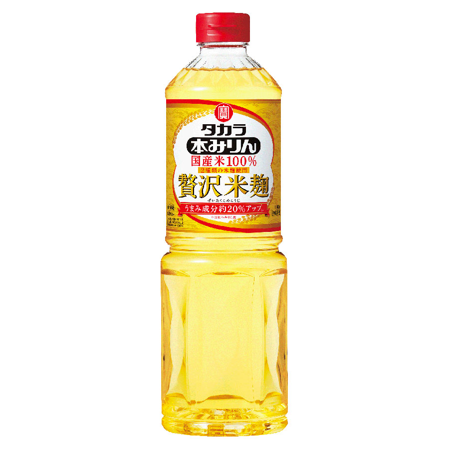 タカラ 本みりん 贅沢米麹  国産米100% [PET] 1L 1000ml x 12本[ケース販売] [宝酒造 調味料 本みりん 日本 11624]