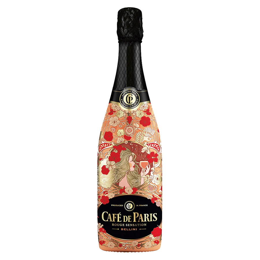 カフェドパリ ルージュ センセーション ベリーニ 750ml x 6本[ケース販売] 送料無料(本州のみ) [ペルノ フランス フルーツ スパークリング Cafe de Paris]対応ギフト プレゼント 敬老の日 お歳暮 御歳暮