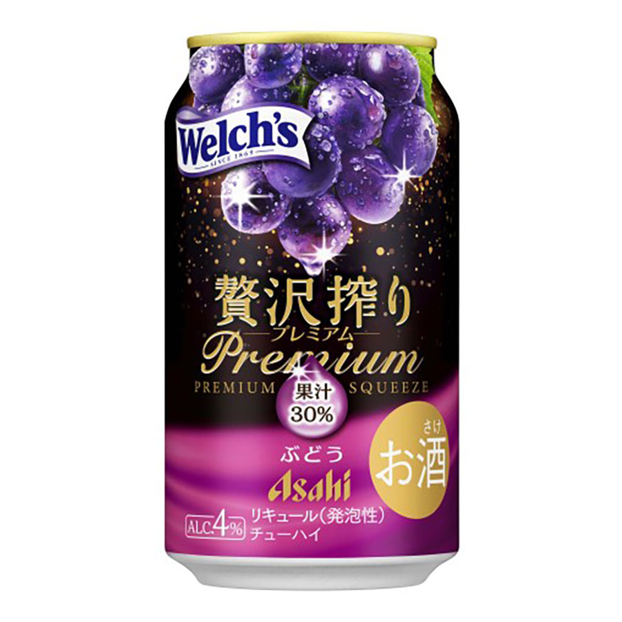 アサヒ 贅沢搾り プレミアムぶどう 4度 [缶] 350ml x 72本[3ケース販売] 送料無料(本州のみ) [アサヒビール 日本 チューハイ 缶カクテル 1R7W0]