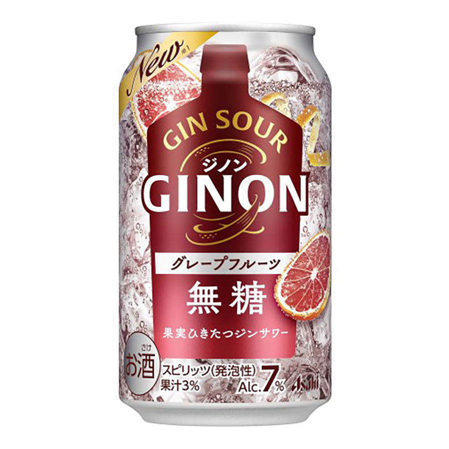 アサヒ ＧＩＮＯＮ(ジノン) グレープフルーツ 7度 [缶] 350ml x 72本[3ケース販売] 送料無料(本州のみ) [アサヒビール 日本 チューハイ 缶カクテル 1R7U6]