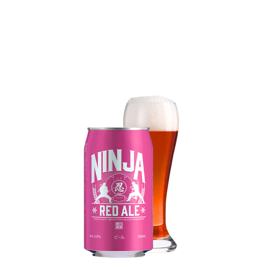 NINJA REDALE 忍者 ニンジャ レッドエール 6度 [缶] 350ml x 48本[2ケース販売] 送料無料(本州のみ) [NB 国産ビール 日本]