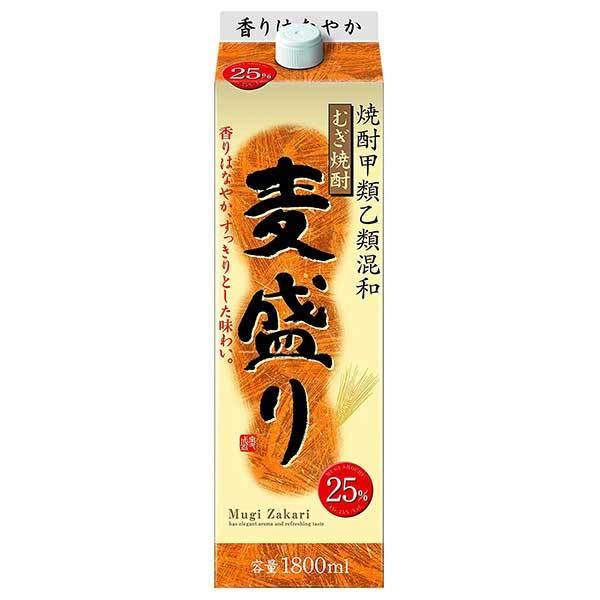 合同 麦盛り 25度 パック 1.8L 1800ml x 6本 ケース販売 送料無料 本州のみ 合同酒精 焼酎甲類乙類混和 119149｜ハードリカー2号店　店