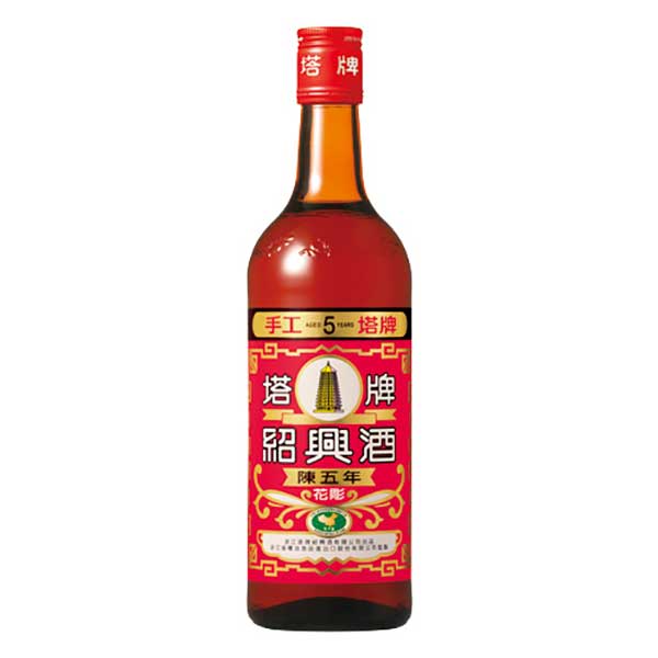紹興酒 塔牌 花彫 陳五年 16度 [瓶] 600ml × 12本 [ケース販売] 送料無料(本州のみ)[宝酒造 中華人民共和国]【ギフト不可】ギフト プレゼント 贈り物 お祝い 内祝い お返し 誕生日プレゼント 父の日 敬老の日