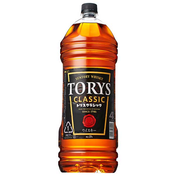 トリス ウイスキー 37度 [PET] 4L 4000ml × 4本[ケース販売][ウイスキー 37度 日本 サントリー]ギフト プレゼント 贈り物 お祝い 内祝い お返し 誕生日プレゼント 父の日 敬老の日