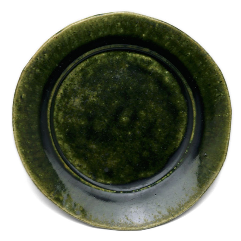 楽天市場】瀬戸焼・織部焼：織部5.5寸掛け分け皿・有松進《中皿・16.5