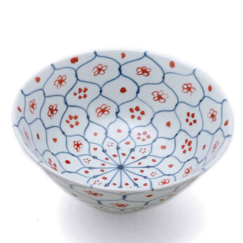 色絵：花網中鉢・土山敬司《中鉢・17.5cm・500ml》｜和食器の愉しみ　工芸店ようび