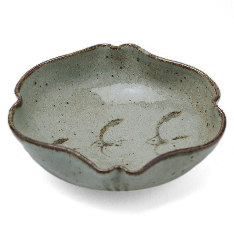 古唐津　山絵　小皿4枚　直径約12.5㎝　　タカチ　東さ7-0121☆2F 古唐津 山絵 小皿4枚 直径約12.5㎝ タカチ 東さ7-0121