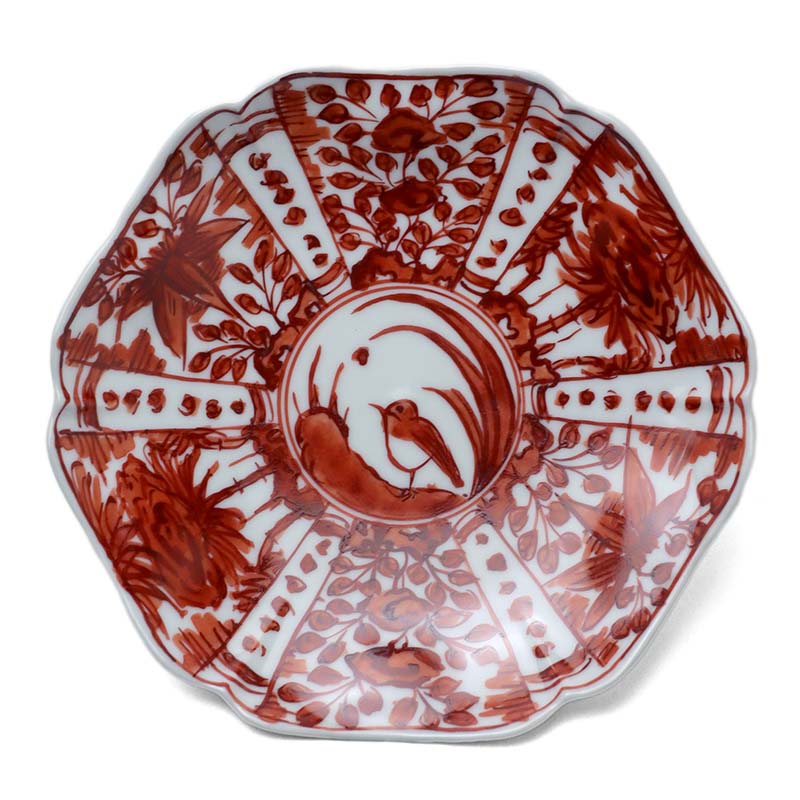 楽天市場】赤絵芙蓉手皿・小・砂高台・土山敬司《中皿・17.5cm》 : 和