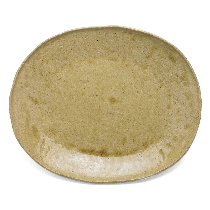 瀬戸焼：灰釉小判皿23×19cm・有松進《中皿・23.0cm》 8,833円