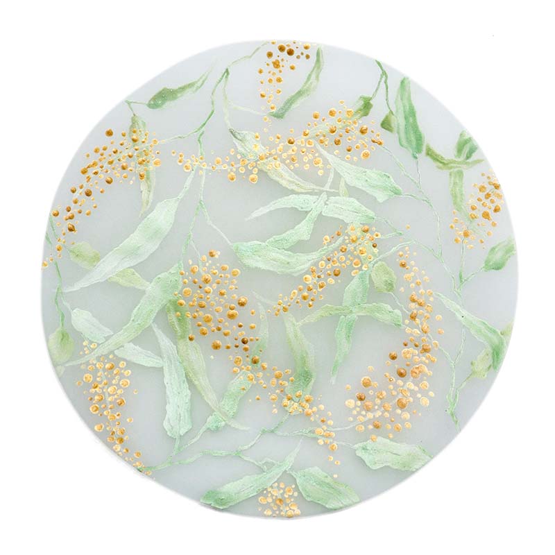 楽天市場】ガラス：絵付け薄皿・15.5cm・やどりぎ・金彩・d.tam《小皿