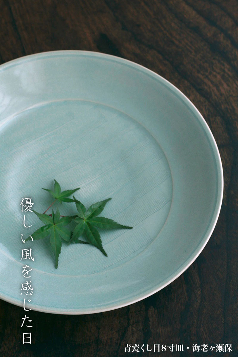 楽天市場 青磁 青瓷くし目8寸皿 海老ヶ瀬保 大皿 盛り皿 24 6cm 和食器の愉しみ 工芸店ようび