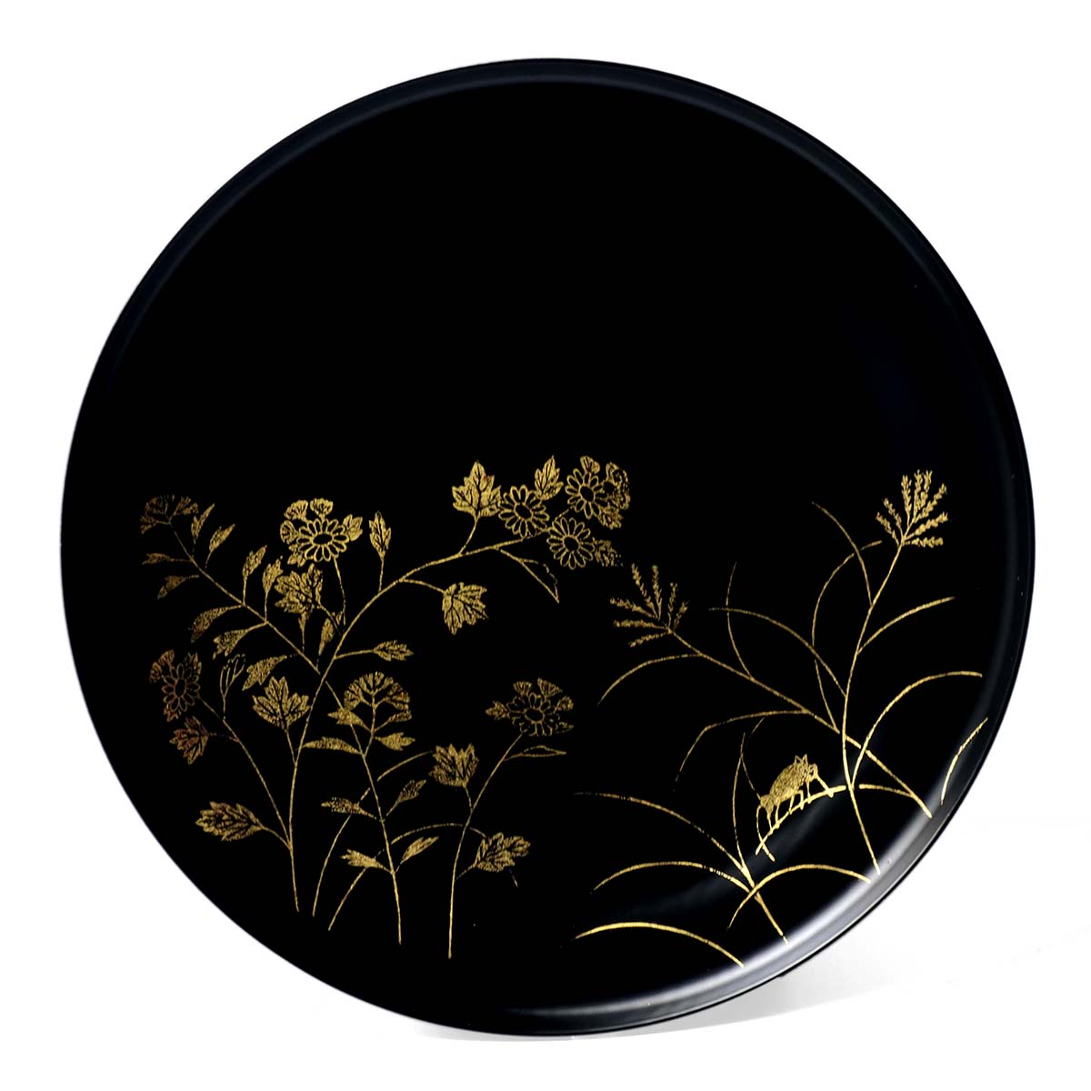 楽天市場】漆器・一閑張り：千羽鶴文箔絵亀甲型二段重・黒内朱・藤井収