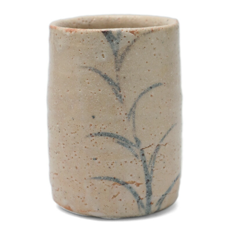 志野焼:志野草花文筒・瀧川恵美子《湯呑・筒向付・6.0cm》|和食器の愉しみ 工芸店ようび