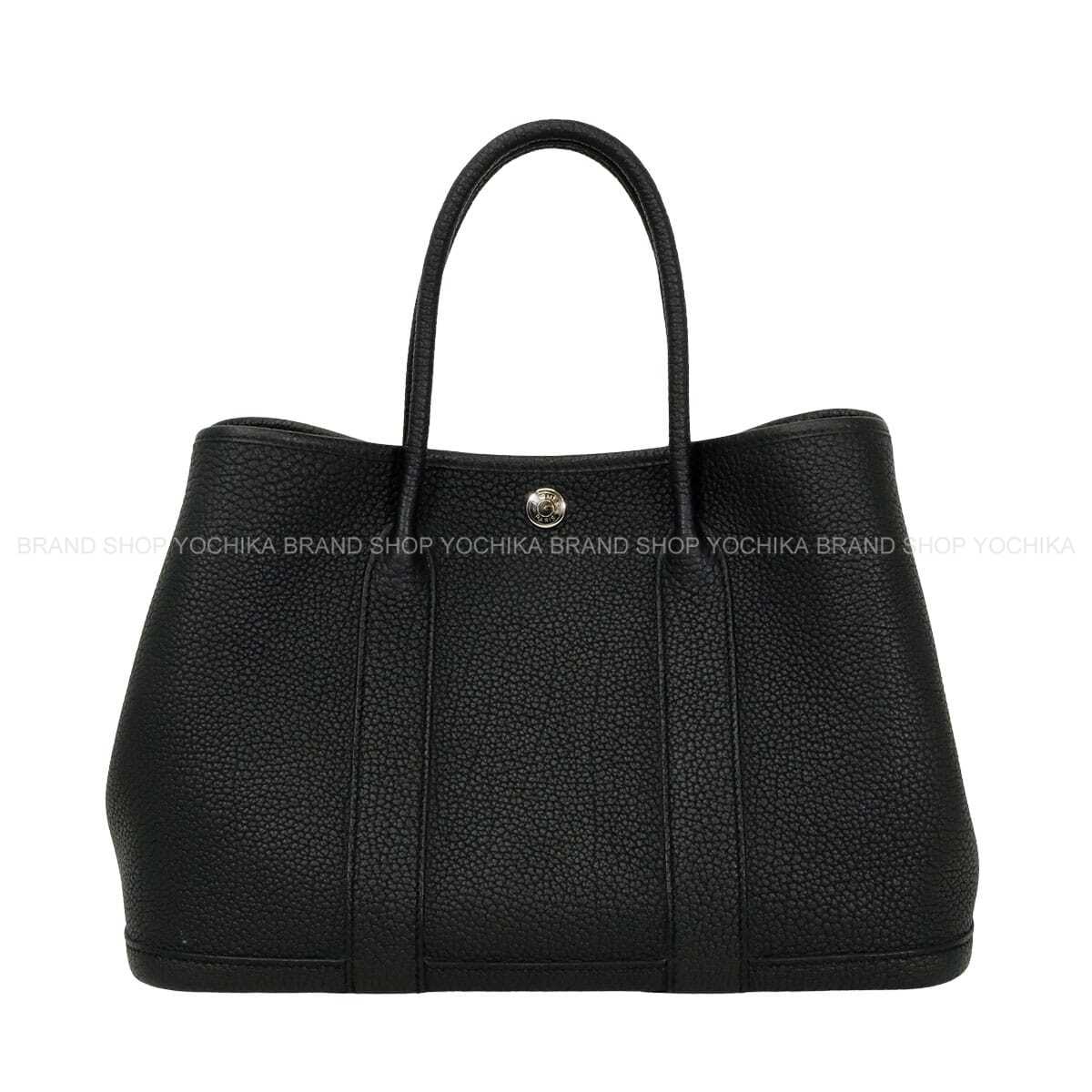 HERMES エルメス 庭園寄り合い 30 TPM 黒 (黒いこと) ネゴンダ しろがね色金具 トートバッグ K目じるし 新品負けず劣らず【中古】([Pre-loved] HERMES Garden Party 30 TPM Noir (Black) Veau Negonda Silver HW tote bag[LIKE NEW][Authentic])