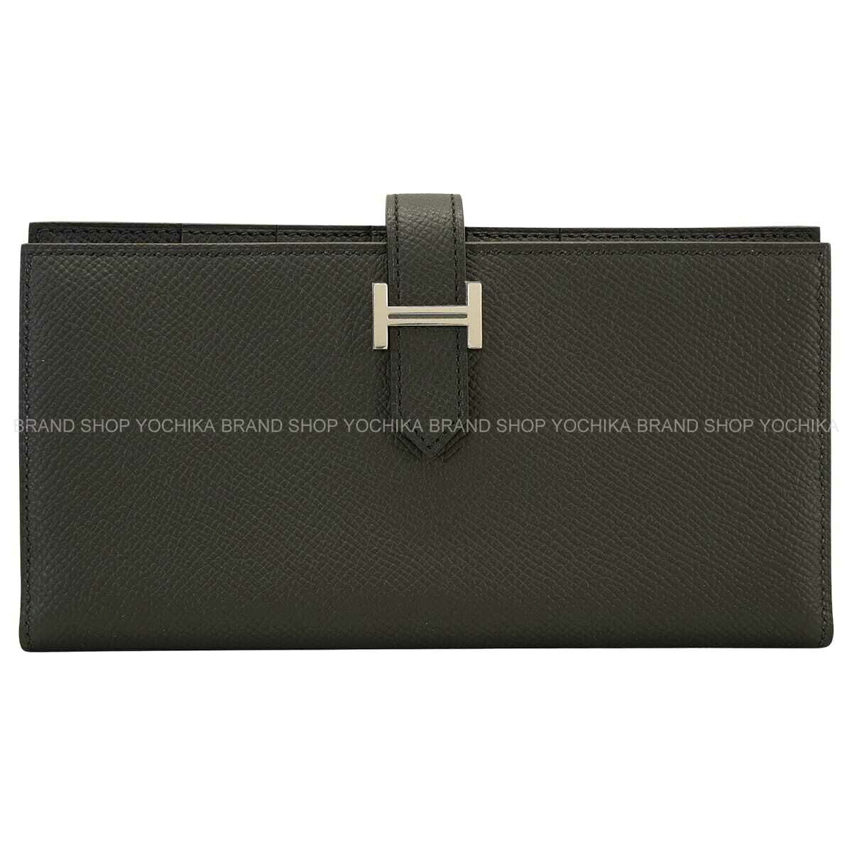 HERMES エルメス ベアンスフレ 黒 (黒いこと) エプソン しろがね色金具 長金入れ G目じるし 新品(HERMES Bearn Soufflet Noir (Black) Veau Epsom Silver HW long wallet[BRAND NEW][Authentic])
