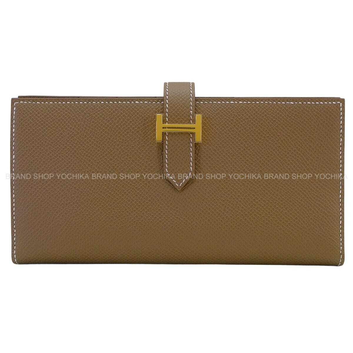 HERMES エルメス ベアンスフレ エトープ (エトゥープ) エプソン ゴールド金具 長金入れ G目じるし 新品(HERMES Bearn Soufflet Etoupe Veau Epsom Gold HW long wallet[BRAND NEW][Authentic])