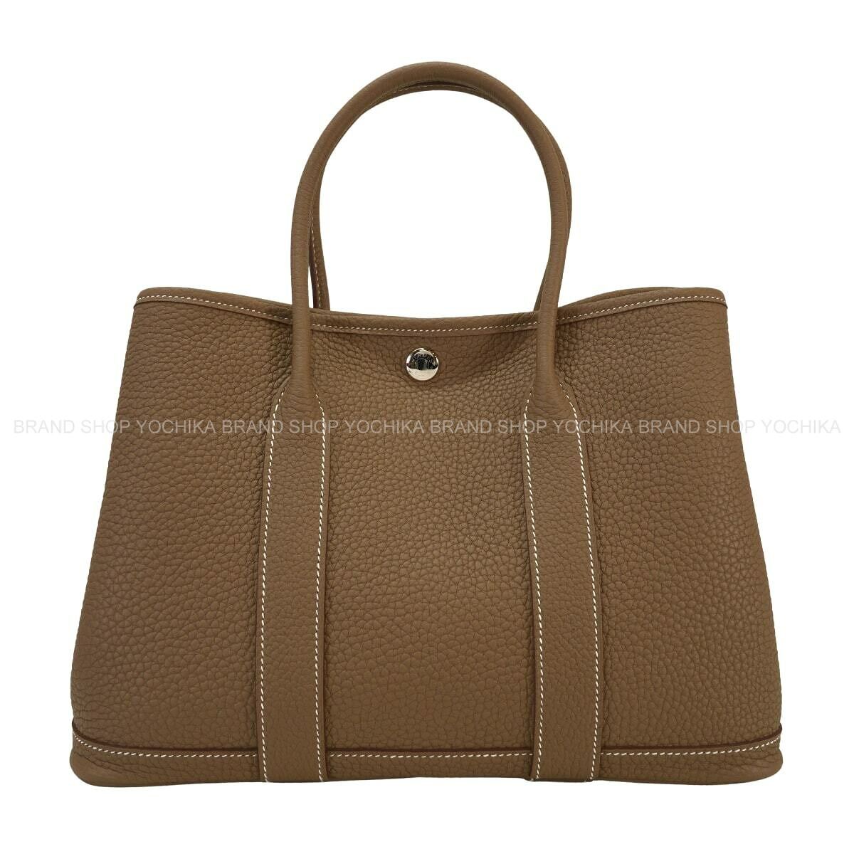 HERMES エルメス 園地寄り合い 30 TPM オールなめし革 エトープ (エトゥープ) ネゴンダ しろがね色金具 トートバッグ K目じるし 新品未当てはめる(HERMES Garden Party 30 TPM All Leather Etoupe Veau Negonda Silver HW tote bag[EXCELLENT][Authentic])