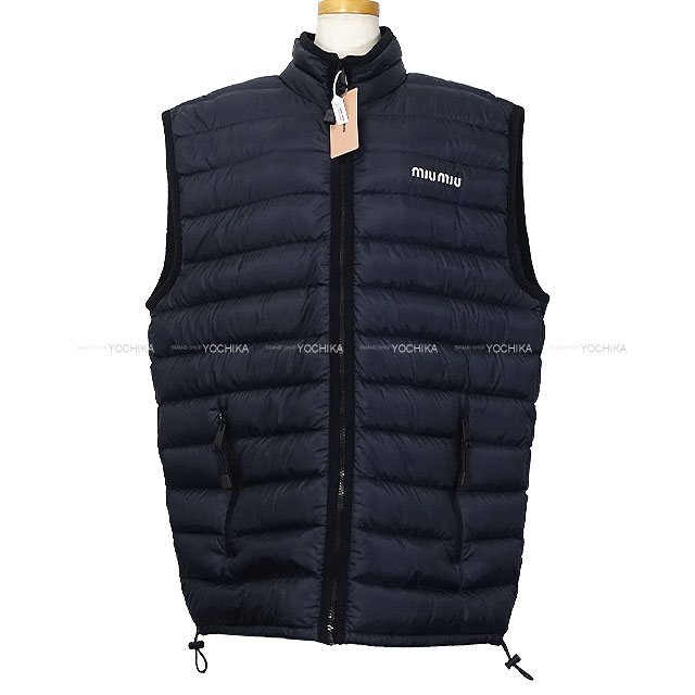 Miu Miu ミュウミュウ ライト ポンジ ネイビー グースダウンパッティング 44 ML1345 ダウンベスト 新品(Miu Miu light ponzi Navy goose down putting ML1345 Down vest[BRAND NEW][Authentic])｜YOCHIKA 京都下鴨店