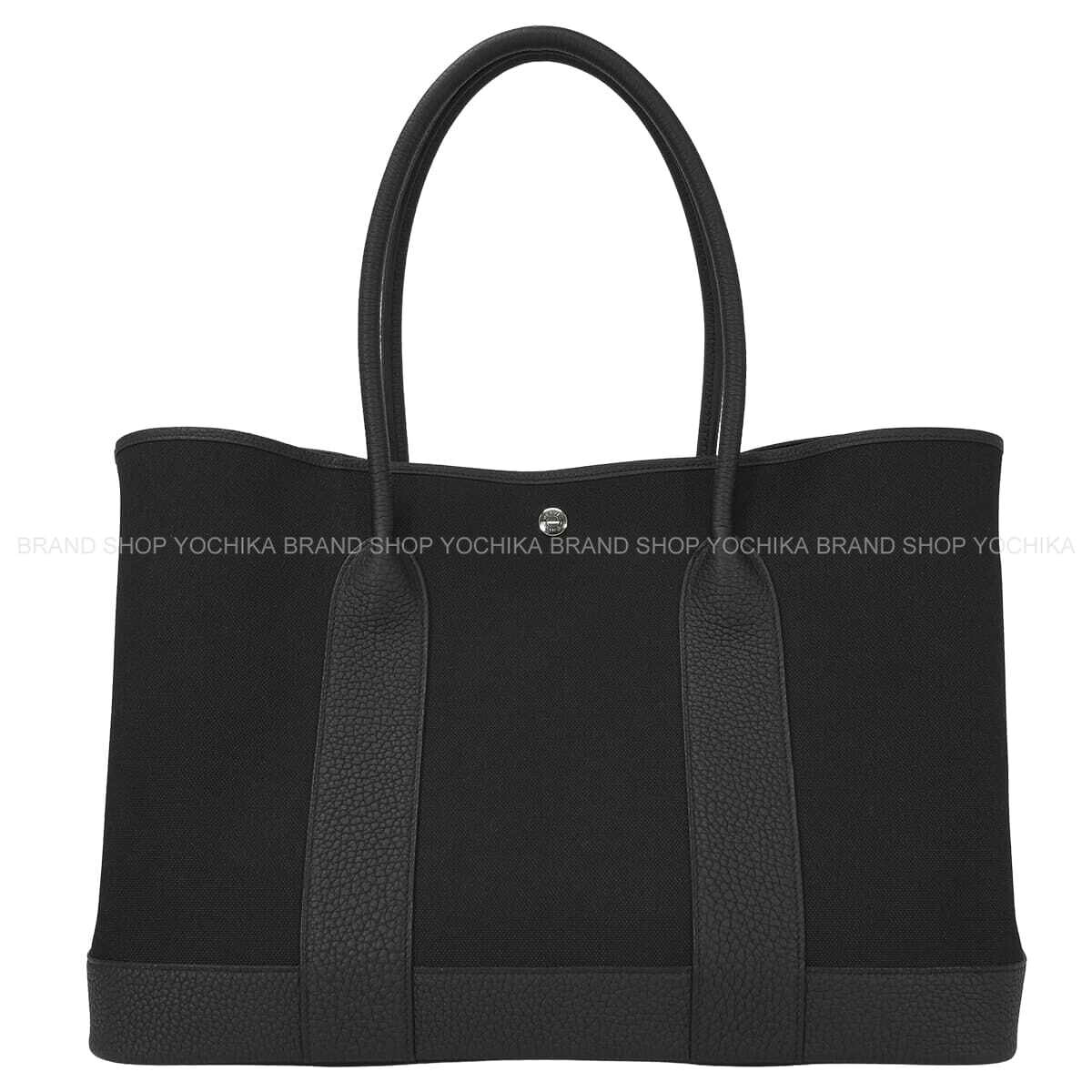 HERMES エルメス ネオ 庭園寄り合い 41 ヴォヤージュ 黒 (黒いこと) トワルミリタリー/ネゴンダ しろがね色金具 トートバッグ K目じるし 新品未当て嵌める(HERMES Neo Garden Party 41 Voyage Noir (Black) Toile Militaire/Veau Negonda Silver HW tote bag[EXCELLENT][Authentic])