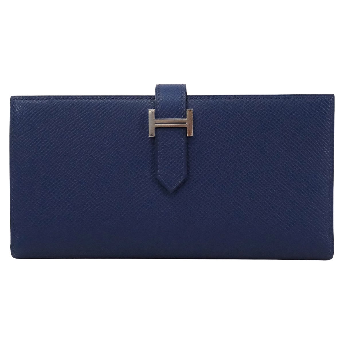 HERMES エルメス ベアンスフレ ブルーネイビー エプソン しろがね色金具 長銭入れ K目じるし 新品(HERMES Bearn Soufflet Blue Navy Veau Epsom Silver HW long wallet[BRAND NEW][Authentic])