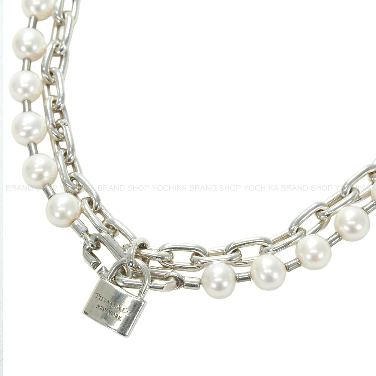 TIFFANY&Co. ティファニー ハードウェア パールロック シルバー シルバー925 (SV925 Ag925)/パール 64047841 ネックレス 新品同様【中古】([Pre-loved] TIFFANY&Co. Hardware Pearl Lock Silver Silver925 (SV925 Ag925)/Pearl 64047841 necklace[LIKE NEW][Authentic])｜YOCHIKA 京都下鴨店
