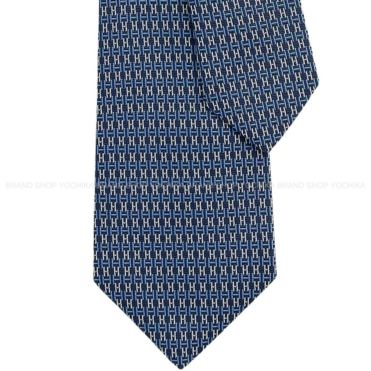 HERMES エルメス アンジップ 米国海兵隊員/アズール/白 (白いこと) 地絹100％ H339239T02 タイ 新品(HERMES Unzip Marine/Azur/Blanc (White) Silk100% H339239T02 tie[BRAND NEW][Authentic])