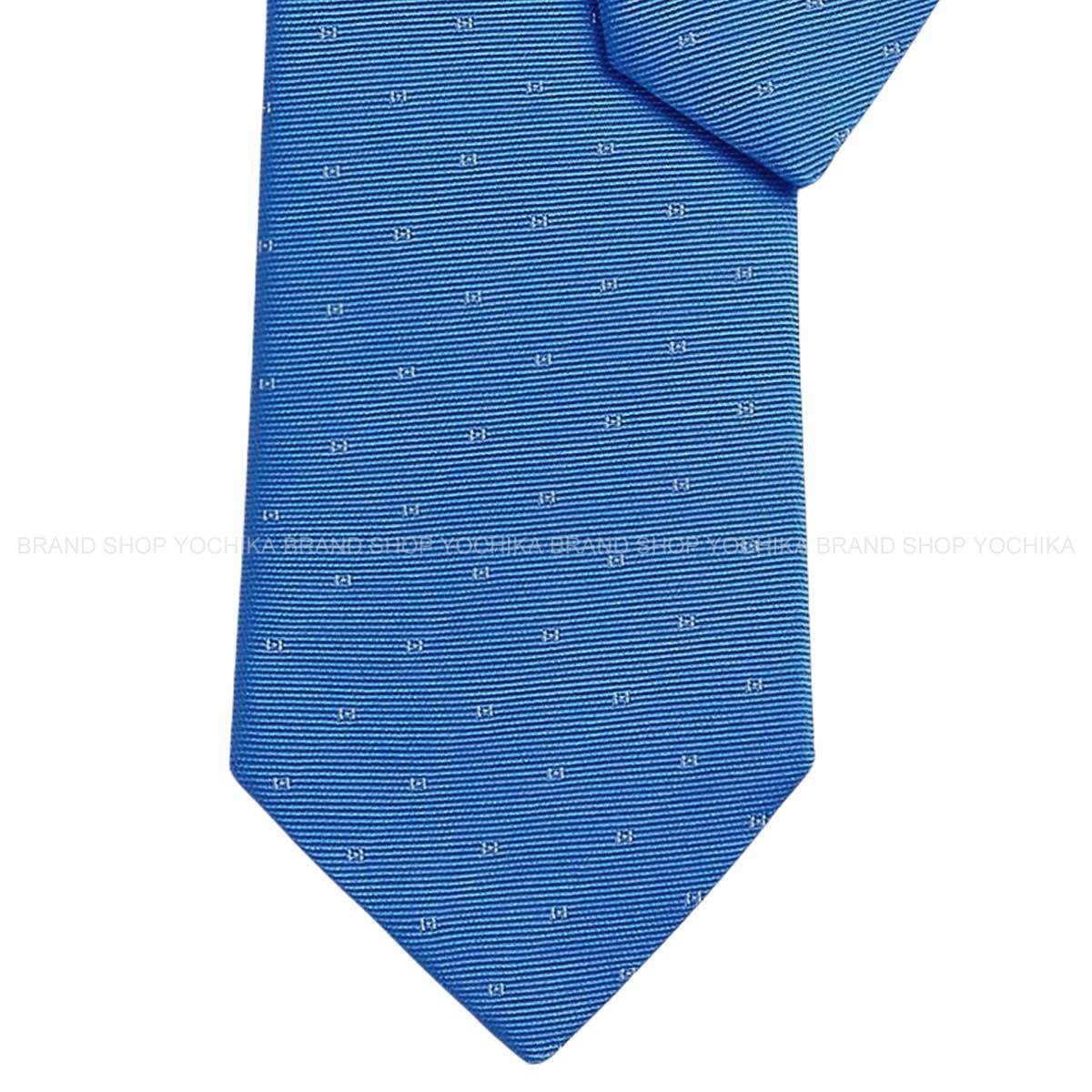 HERMES エルメス マグニファイングH ブルーモワイヤン/白 (白いこと) 地絹100％ H334161T 04 タイ 新品(HERMES Magnifying H Bleu Moyen/Blanc (White) Silk100% H334161T 04 tie[BRAND NEW][Authentic])
