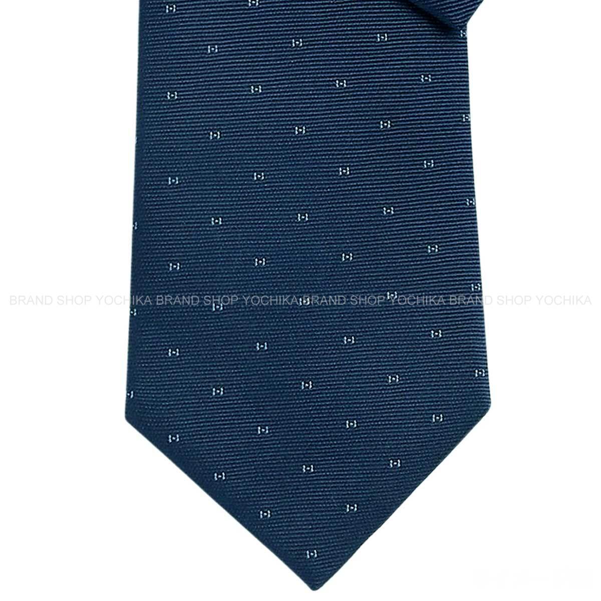 HERMES エルメス マグニファイングH 米国海兵隊員/ブルークレール 地絹100％ H334161T 01 タイ 新品(HERMES Magnifying H Marine/Blue Clair Silk100% H334161T 01 tie[BRAND NEW][Authentic])