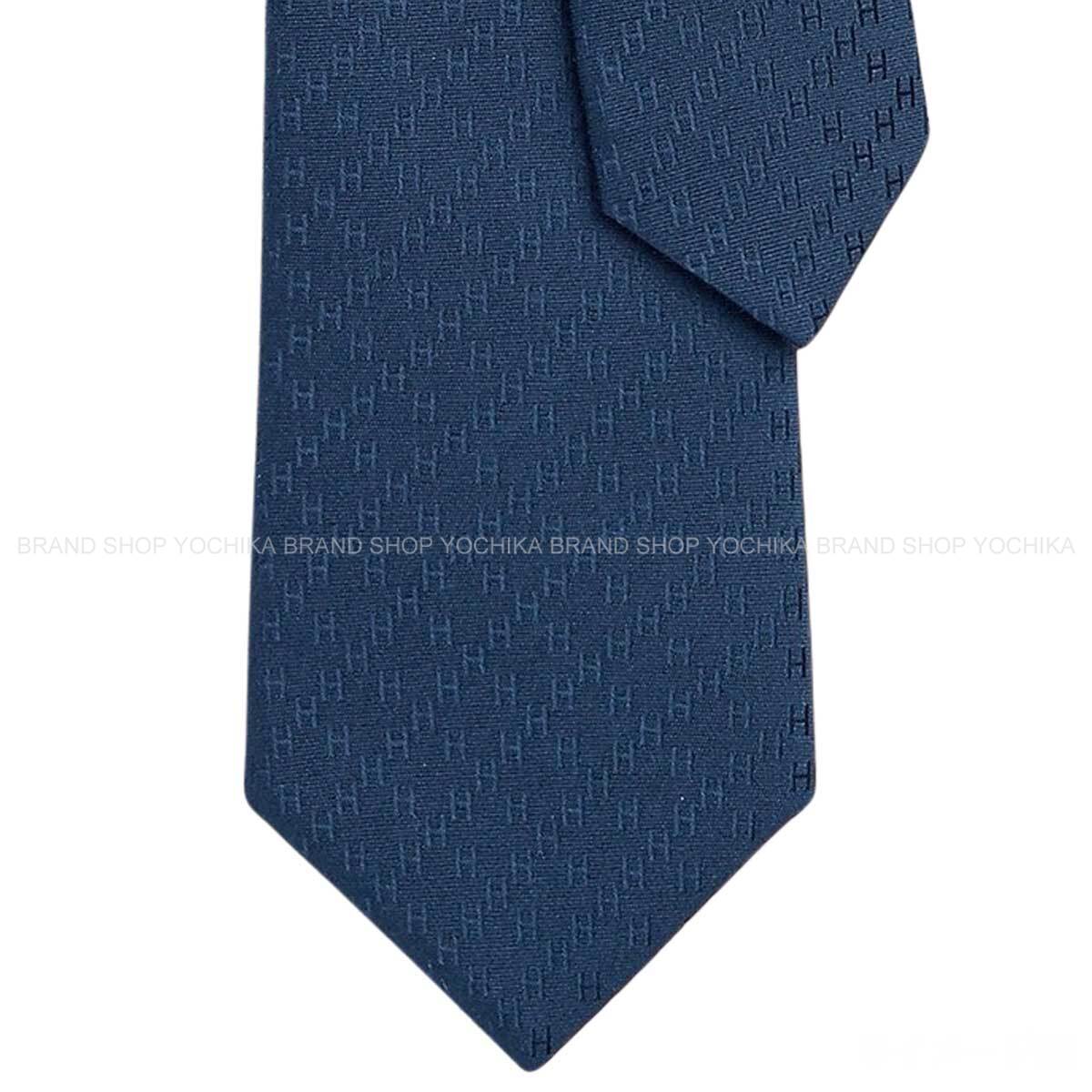 HERMES エルメス ニューファソネH アトランティック 地絹100％ H036233T K2 タイ 新品(HERMES New Faconnee H Atlantique Silk100% H036233T K2 tie[BRAND NEW][Authentic])