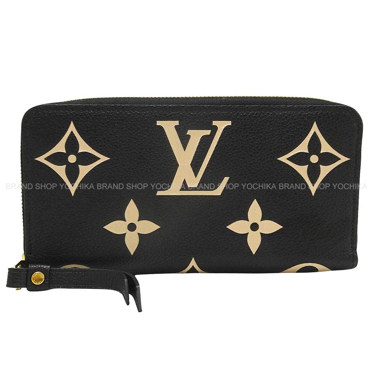 LOUIS VUITTON ルイ・ヴィトン ジッピーウォレット 黒 /ベージュ モノグラムアンプラント ゴールド金具 M80481 長財布 新品同様【中古】([Pre-loved] LOUIS VUITTON Zippy Wallet Noir (Black)/Beige Monogram Empreinte Gold HW M80481 long wallet[LIKE NEW][Authentic])｜YOCHIKA 京都下鴨店