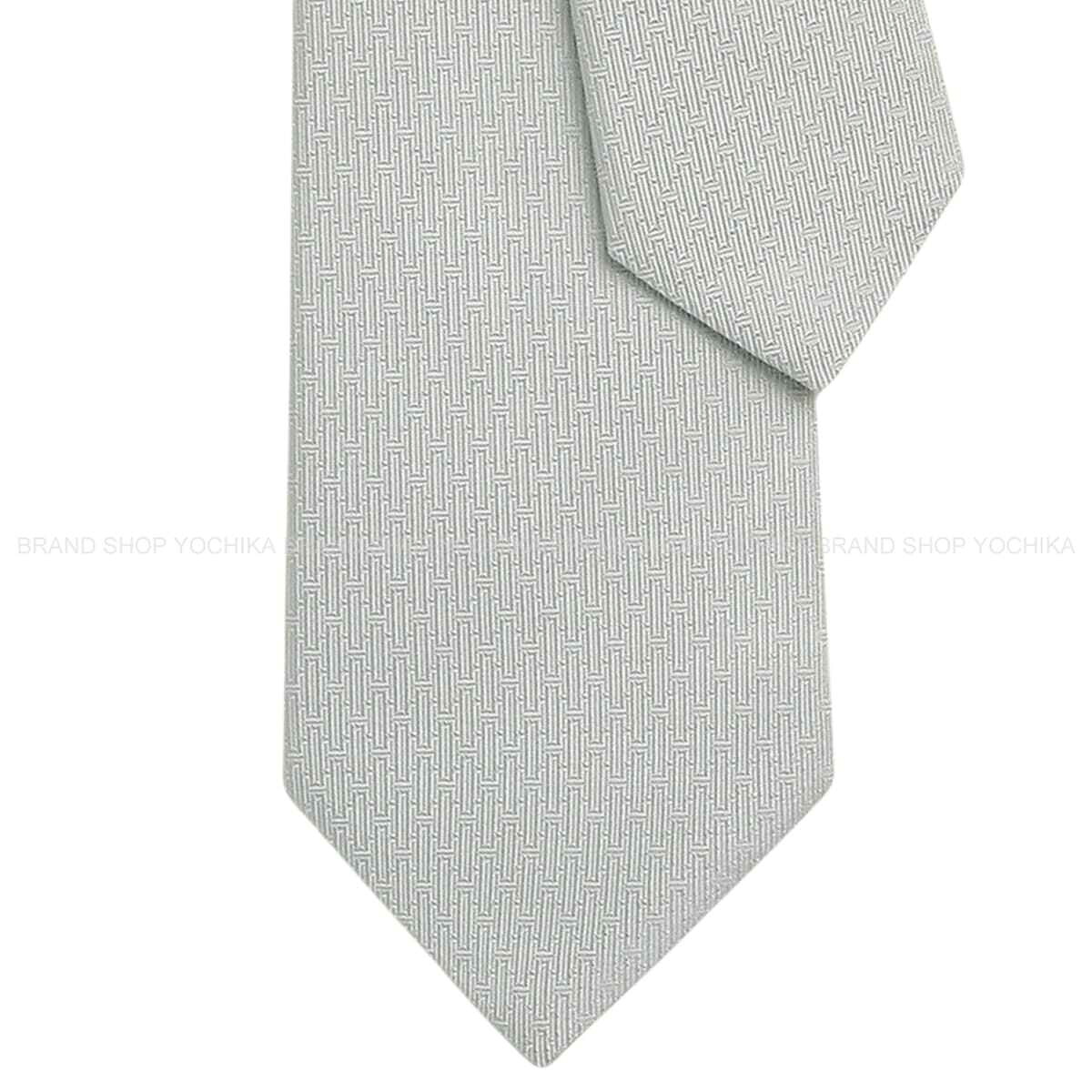 HERMES エルメス Ｈコクシネル グリクレール 地絹100％ H339447T 10 タイ 新品(HERMES H Coccinelle Gris Clair Silk100% H339447T 10 tie[BRAND NEW][Authentic])