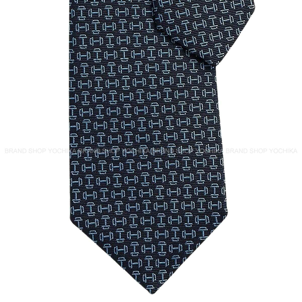 HERMES エルメス ショッピングセンター アル尻っ方 米国海兵隊員/ブルーモワイヤン 地絹100％ H339417T 02 タイ 新品(HERMES Mors Haltere Marine/Blue Moyen Silk100% H339417T 02 tie[BRAND NEW][Authentic])