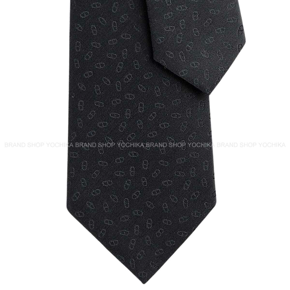 HERMES エルメス ファソネ マイヨン Ｈ織り アルドワーズ 地絹100％ H036386T 06 タイ 新品(HERMES Faconnee Maillon H Ardoise Silk100% H036386T 06 tie[BRAND NEW][Authentic])