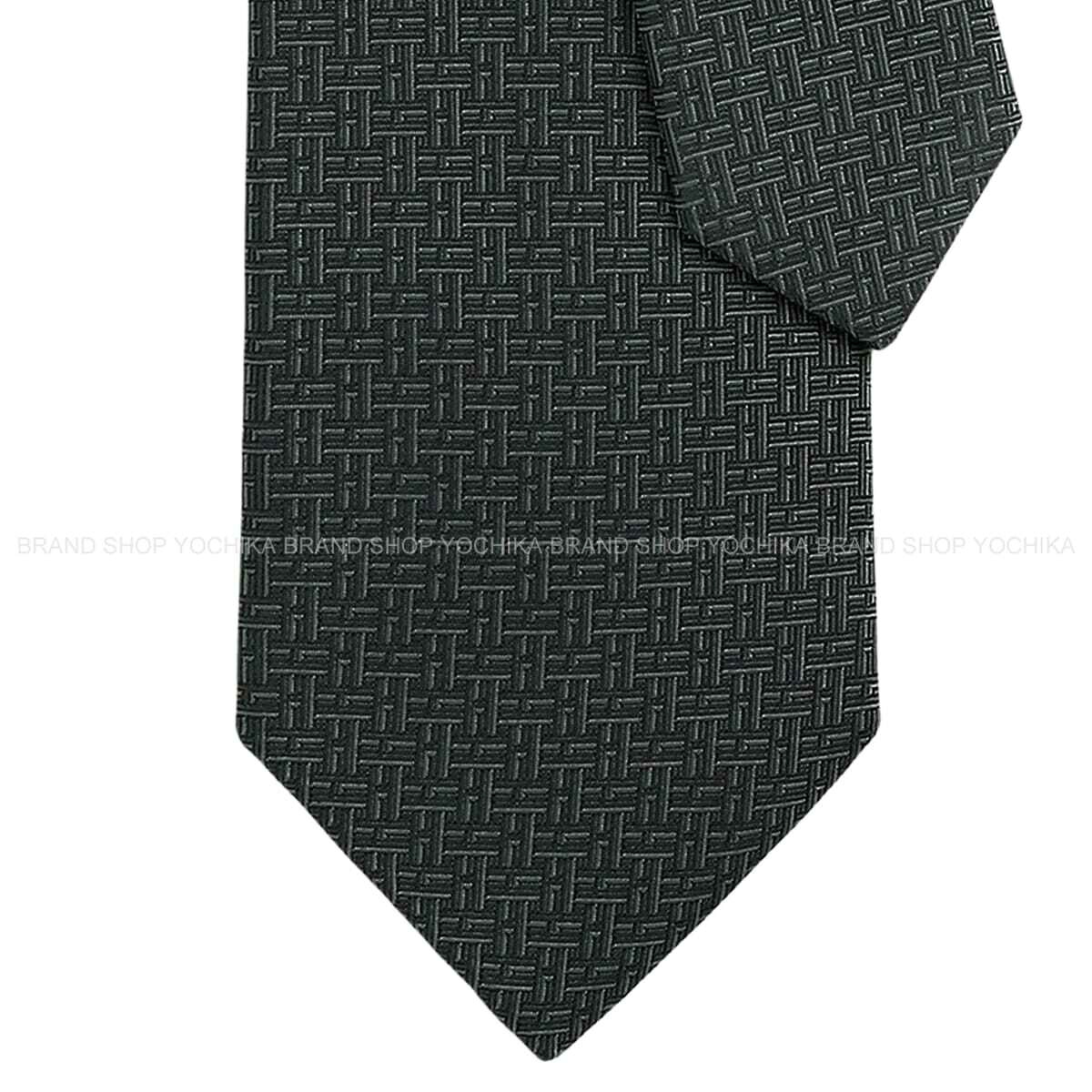 HERMES エルメス Hトレフル アントラシト 地絹100％ H659448T 02 タイ 新品(HERMES H Trefle Anthracite Silk100% H659448T 02 tie[BRAND NEW][Authentic])