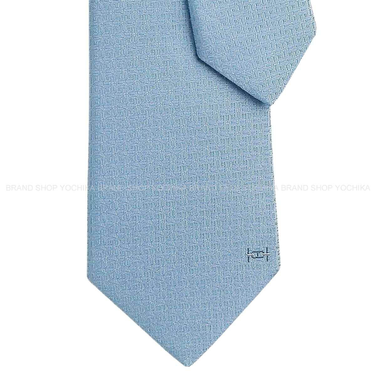 HERMES エルメス マイヨンオーバーボード シエル/薄墨色 地絹100％ H339439T 08 タイ 新品(HERMES Maillon Overboard Ciel/Grey Silk100% H339439T 08 tie[BRAND NEW][Authentic])